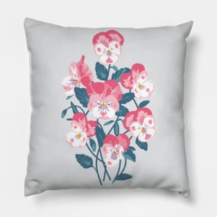 Pink Pansy Flowers Pillow