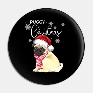 Pug Lovers Merry Christmas Pin