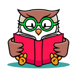 Cute Owl Reading - Funny Reading Owl Art Men Women Kids Bookworm Book Lovers T-Shirt