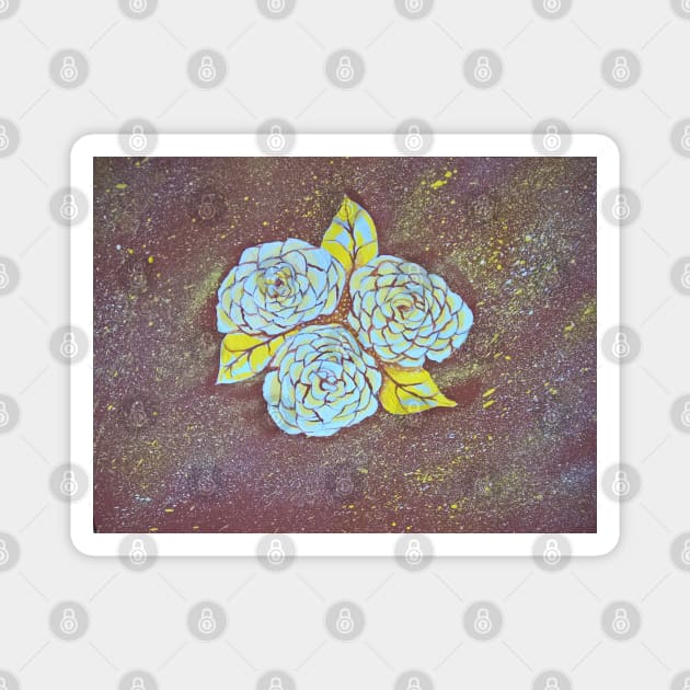 Abstract floral painted design Magnet by Maltez