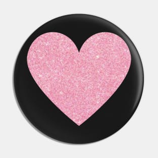 Pastel Pink Faux Glitter Heart Pin