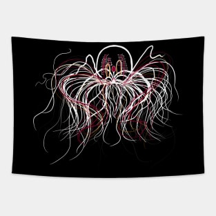 Jellyfish with red threads - Jellyfish motif Tapestry