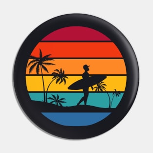 California Surfing retro Surfer Pin