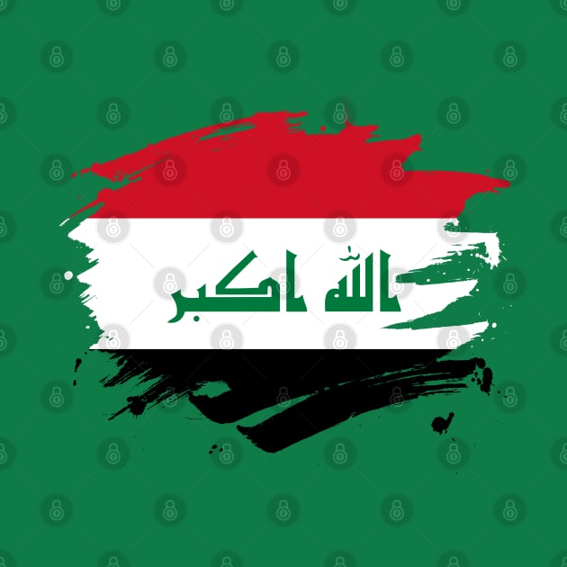 Iraq Paint Splatter Flag - Iraqi Pride Design by Family Heritage Gifts