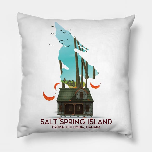 Salt Spring Island British Columbia Pillow by nickemporium1