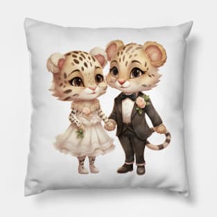 Cheetah Couple Gets Married Pillow