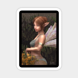 Cute fairy with flowers Magnet