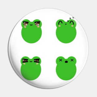 Cute frog face expressions v3 Pin