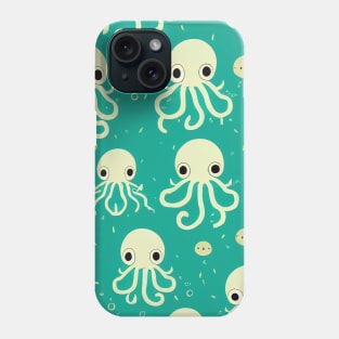 Green Octopuses in a Green Sea - Super Cute Colorful Octopus Pattern Phone Case