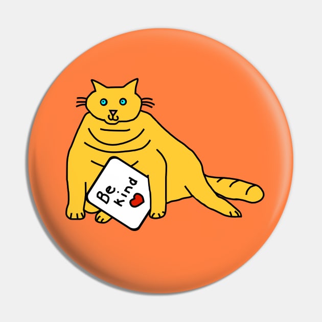 Kitty Cat says Be Kind Pin by ellenhenryart