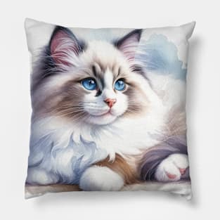 Ragdoll Watercolor Kitten - Cute Kitties Pillow