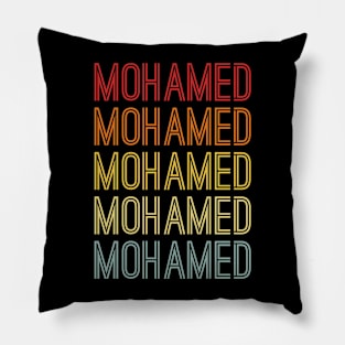 Mohamed Name Vintage Retro Pattern Pillow