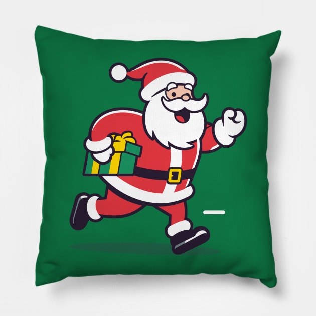 Pop Art Santa: A Colorful and Cheerful Christmas Illustration Pillow by Abystoic