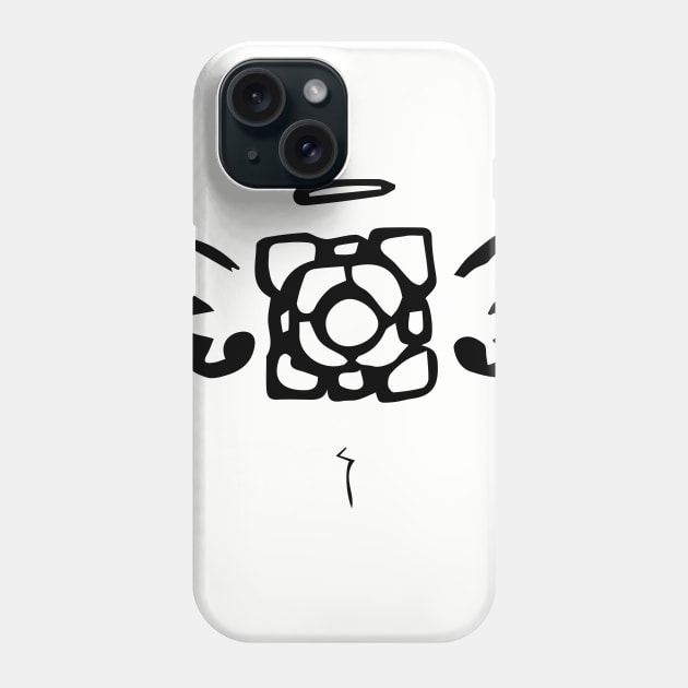 Companion Cube Black Phone Case by Just designs of things we are passionate about.