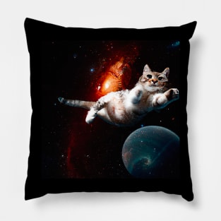 Cat in space Pillow