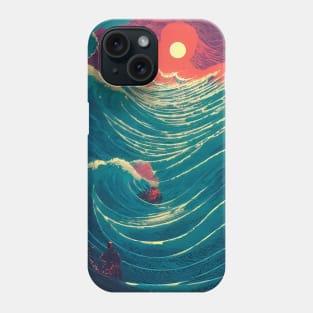 Great Waves Under the Sunset Phone Case