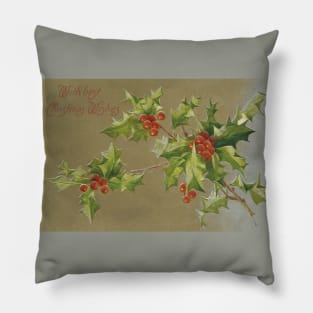 An Old Fashioned Christmas Wish - Vintage Postcard Pillow