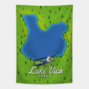 Lake vico Italy travel poster. Tapestry