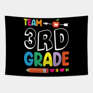 Team 3rd Grade Student Senior Teacher Happy Back To School Tapestry