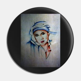 Blue Turban - Drawing by Avril Thomas Pin