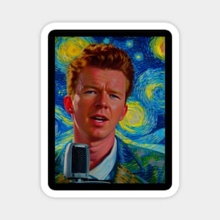 Rick Astley in starry night Magnet