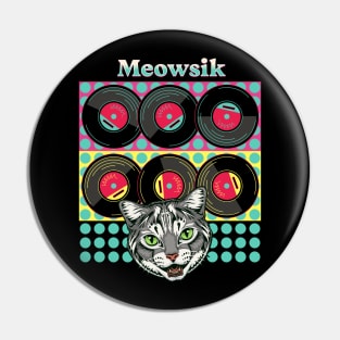 Retro Meowsik-Cat and Music lovers- Pin