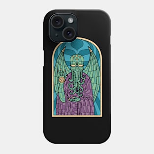 Eldritch Elegance: Cthulhu's Stained Glass Cathedral Phone Case