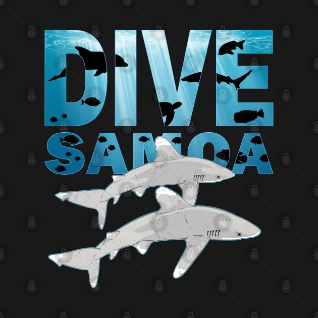 Oceanic Whitetip Shark Dive Samoa by NicGrayTees