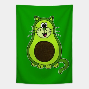 Avocado Cat Funny Healthy Eating Vegan Tapestry