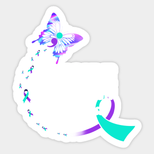 Butterfly Semicolon Decal - Mental Health - Suicide Prevention Awareness Vinyl Sticker - Choose To Keep Going - Car Laptop Tumbler Sticker