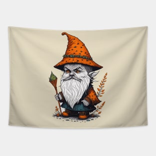 Gnome Celebrating Halloween Tapestry