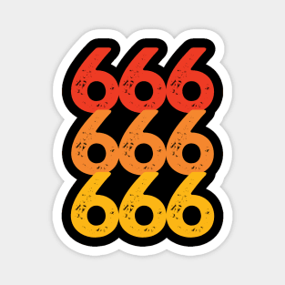 Retro Distressed Satanic 666 Halloween Magnet