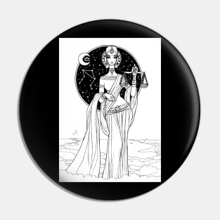 Indian Libra In Black Design Pin