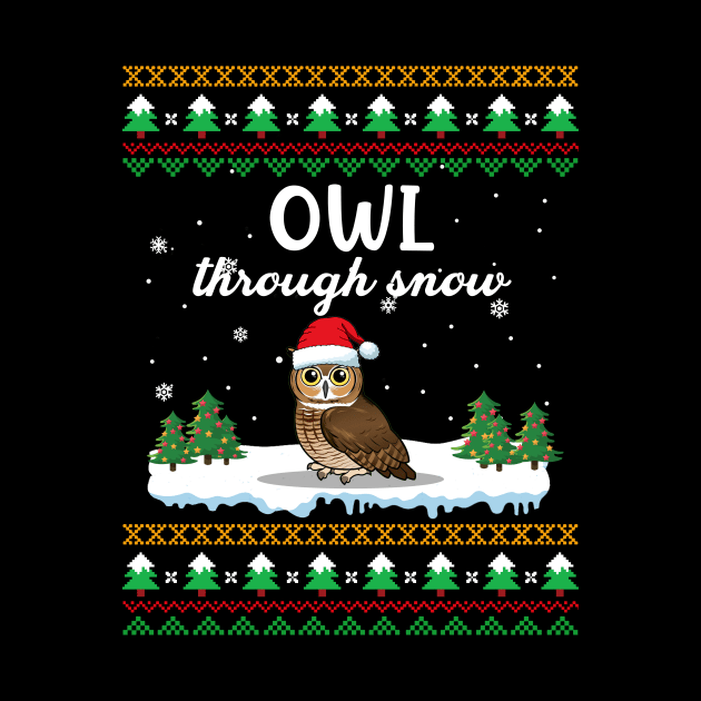Owl Through Snow Funny Christmas Costume by Dunnhlpp