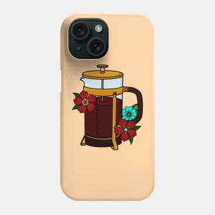 French Press American Traditional Tattoo Art Phone Case