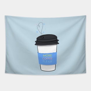 More Coffee Please (Blue) Tapestry