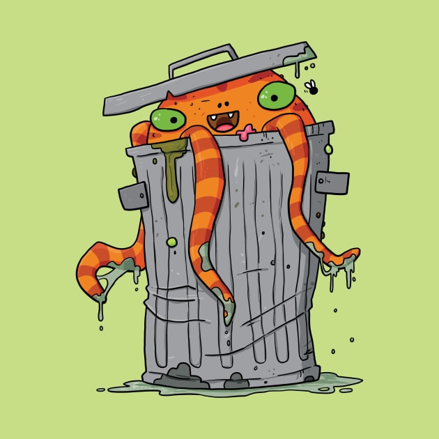 Stinky Trashcan Monster by striffle