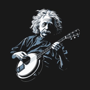 Albert Einstein Playing Banjo Funny Science Satire T-Shirt