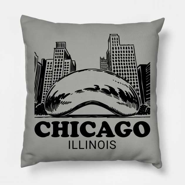 Chicago Reflective Bean Pillow by Manzo Carey