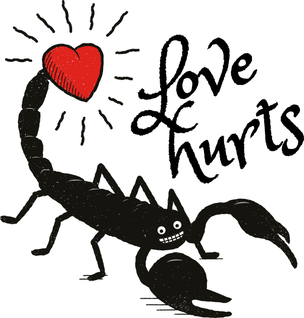 Love Hurts - Funny Scorpion Kids T-Shirt by propellerhead