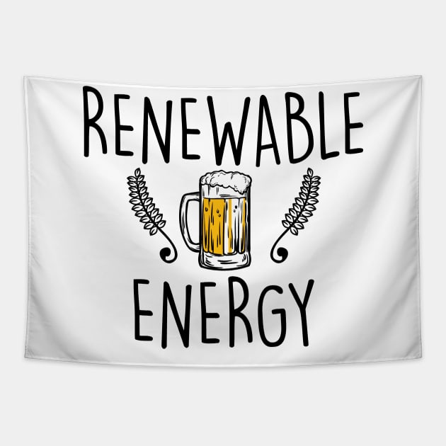 Cute & Funny Renewable Energy Beer Drinking Pun Tapestry by theperfectpresents