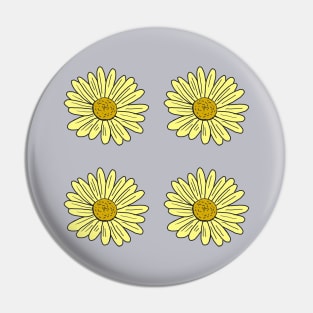 Yellow Daisy Doodle Pack Pin