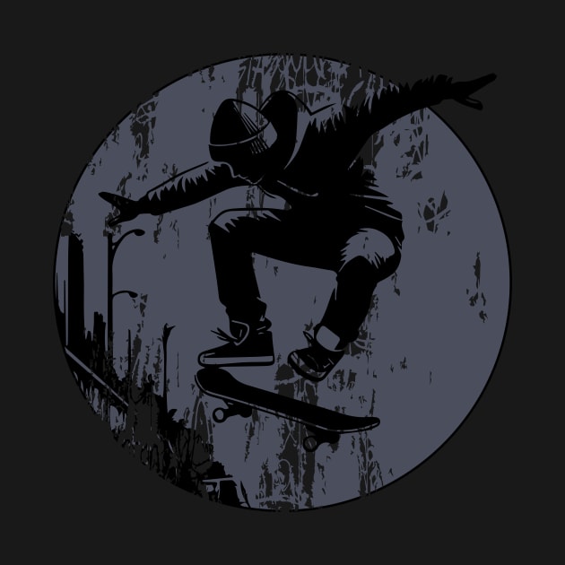 Grunge Urban Skateboarder Graffiti Style - Grey by Gallery XXII