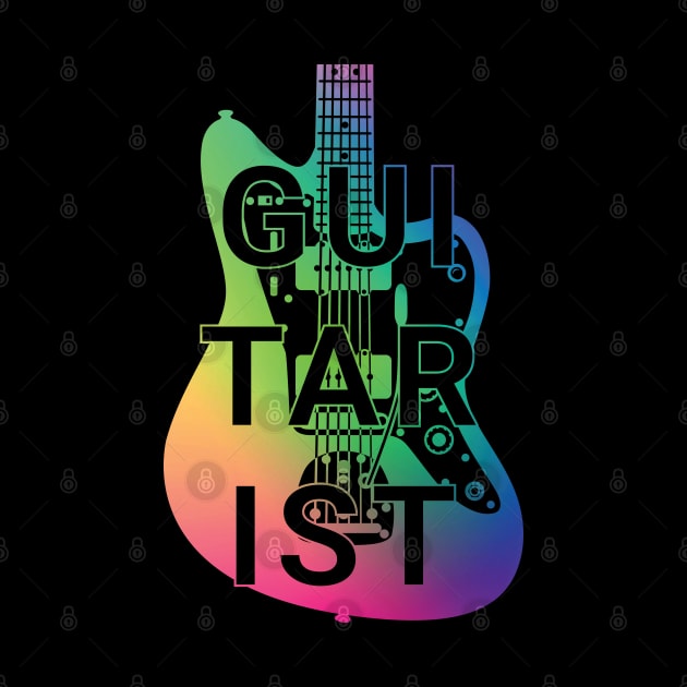 Guitarist Electric Guitar Body Colorful Gradient by nightsworthy