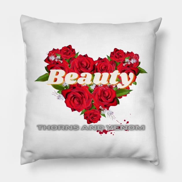 Heart of Roses Pillow by calorie no rutubo