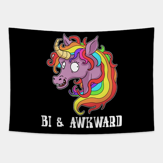Bisexual Pride Women Bi And Awkward LGBTQ Bi Pride Tapestry by PomegranatePower