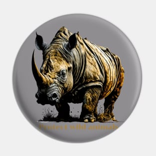 Beautiful Rhinoceros Pin