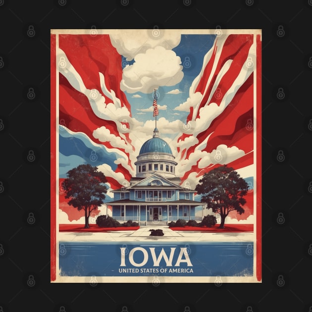 Iowa United States of America Tourism Vintage Poster by TravelersGems