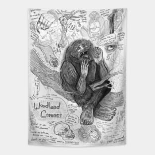 Woodland Crooner Bigfoot Study Tapestry