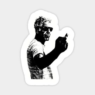 Anthony Bourdain middle finger Magnet